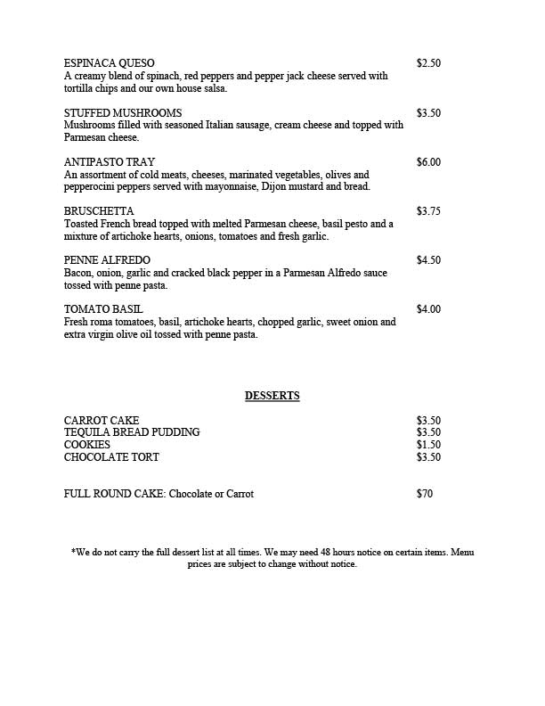 Catering Menu for Baxter's Interurban Grill - Page 3